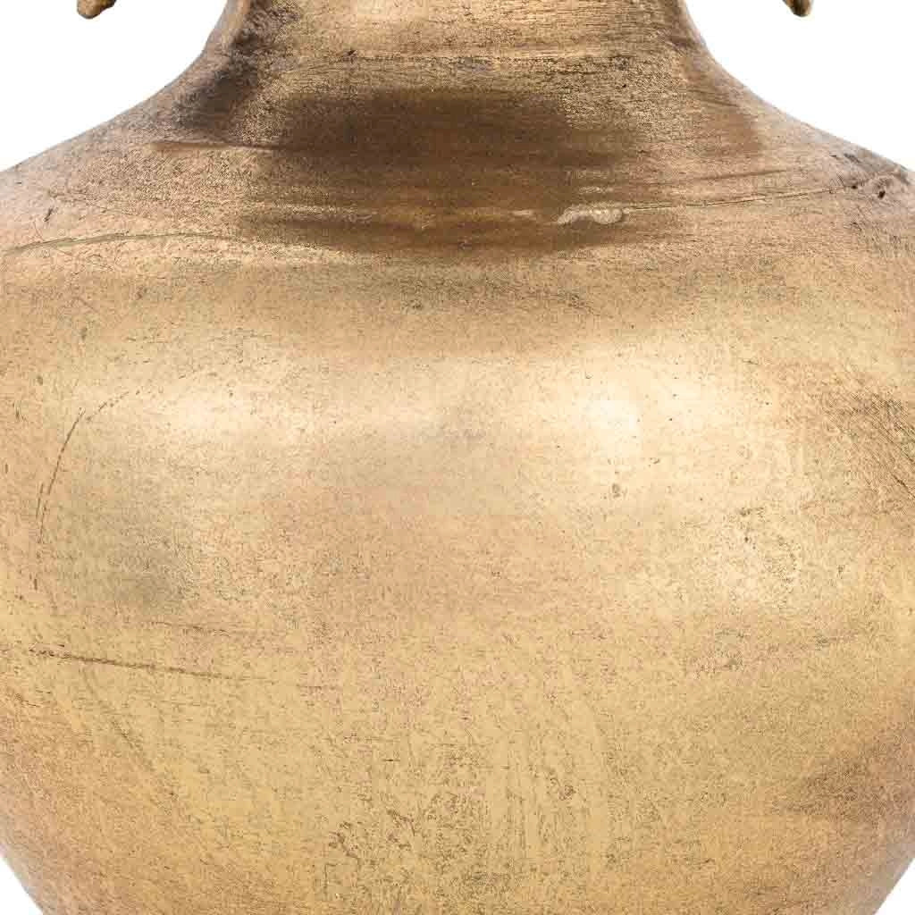 Vaso in metallo dorato 19,5x19,5x34,5h cm