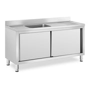 Lavello in acciaio inox a parete 1 vasca in acciaio inox 500 x 400 x 240 mm modello professionale 14_0005015