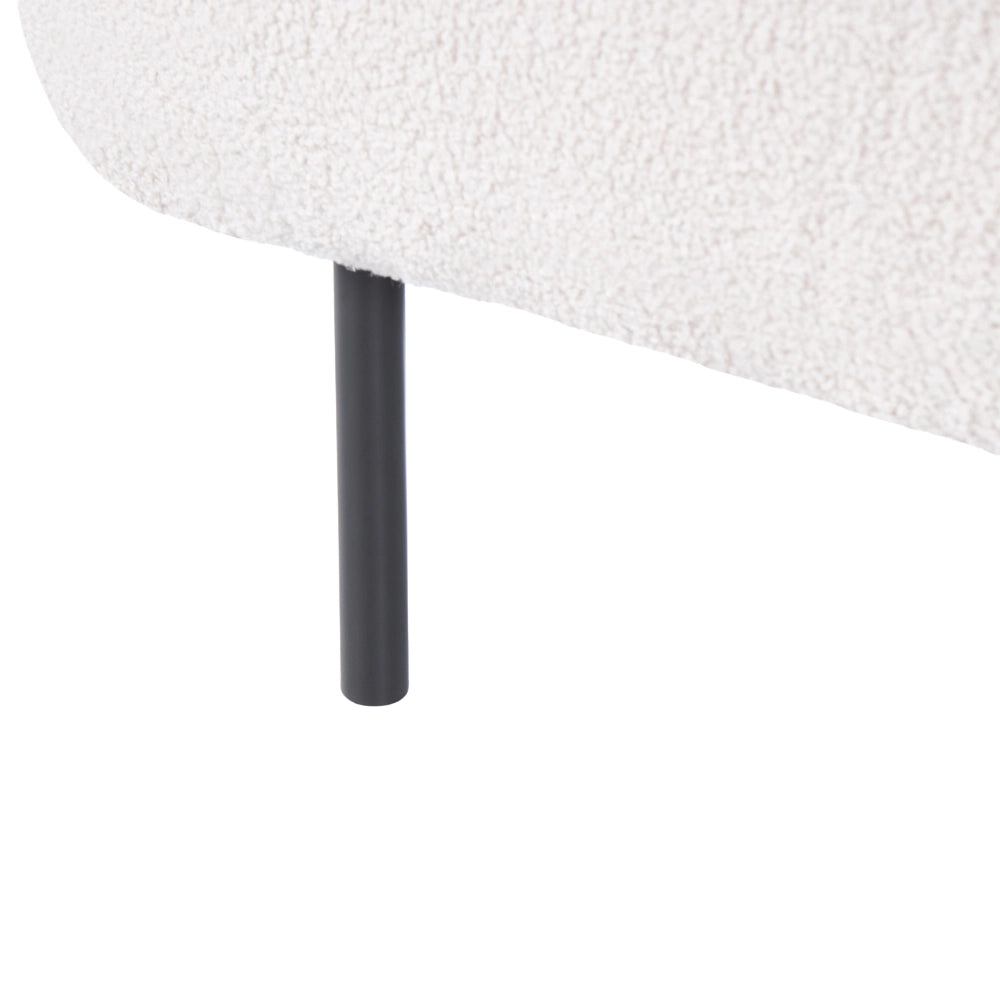 Chaise longue lato destro in tessuto bianco sporco rivestimento idrorepellente gambe in metallo design moderno per soggiorno