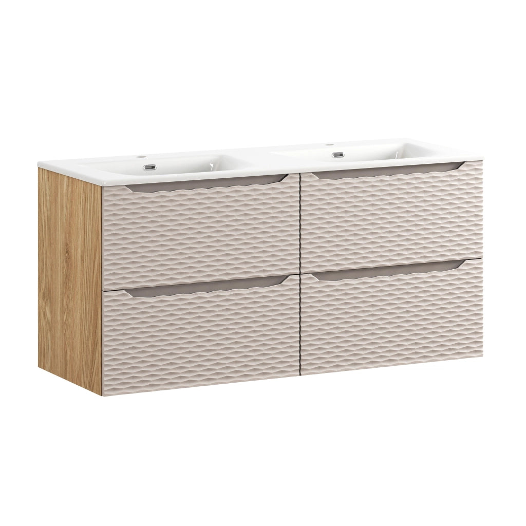 Set mobili bagno 120 cm con lavabo per mobile SKY Ocean Beige 120 x 1401 x 46 cm