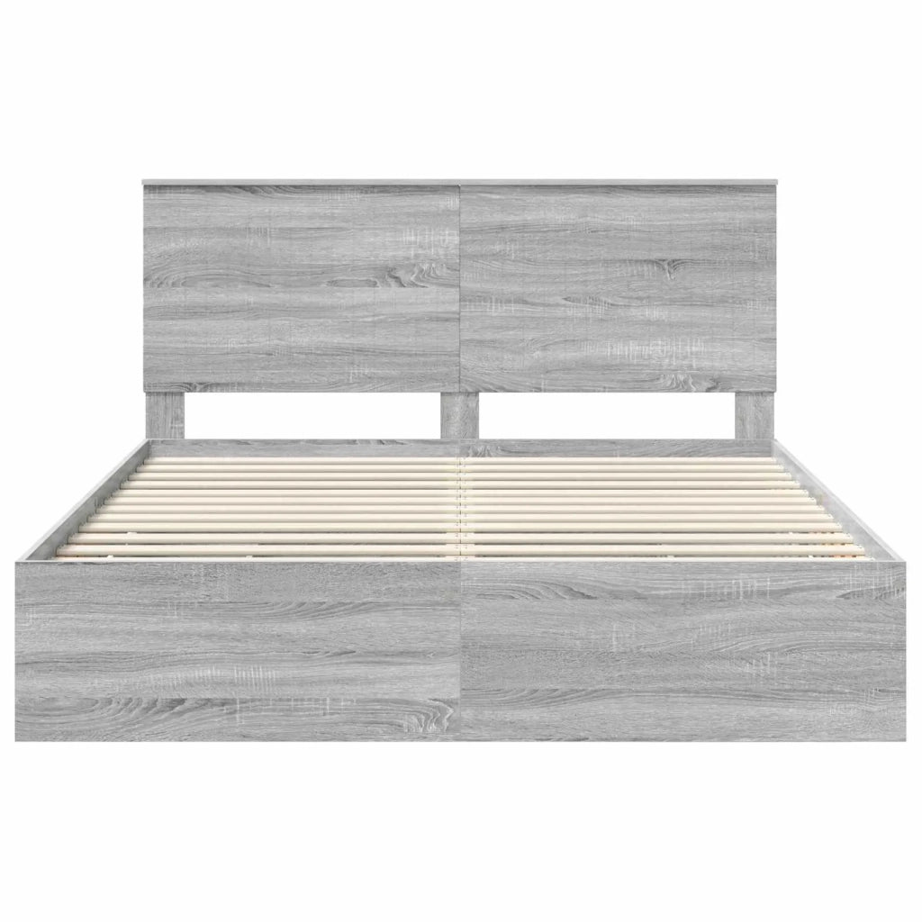 Struttura del letto con cassetto Grigio Sonoma 160 x 200 cm