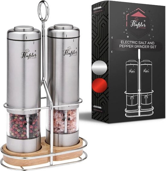 Set di macinacaffè e macinapepe elettrici a batterie - (2 pezzi) con illuminazione e regolazione della grandezza della polvere - macinacaffè e macinapepe con standar - macine ceramiche