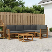 Set di divani da esterno con cuscino 6 pcs Naturale e Antracite