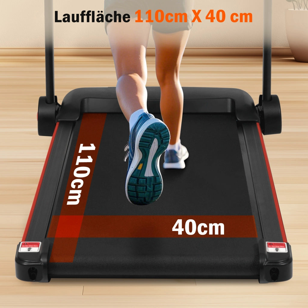 TAPIS ROULANT pieghevole con inclinazione 8% 110x40 cm nero in metallo
