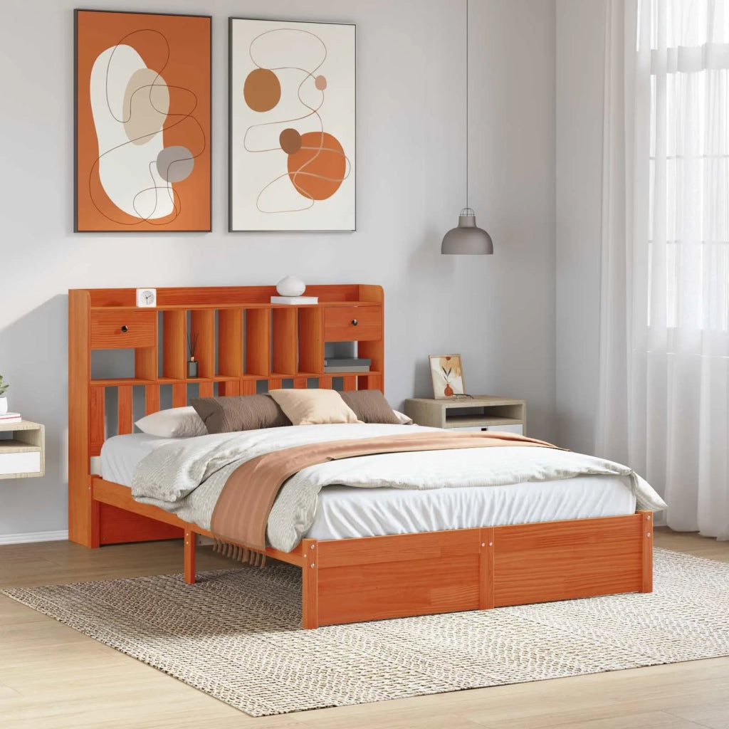 Libreria Struttura Letto con testiera Legno di Pino Massello 3423797