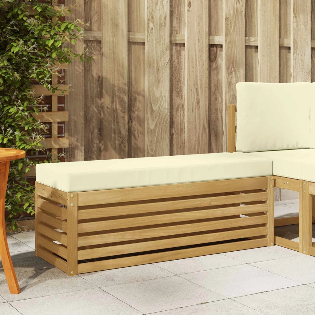 Set di divani da esterno-Sofa da giardino Bianco e Crema 115 x 43 x 45 cm