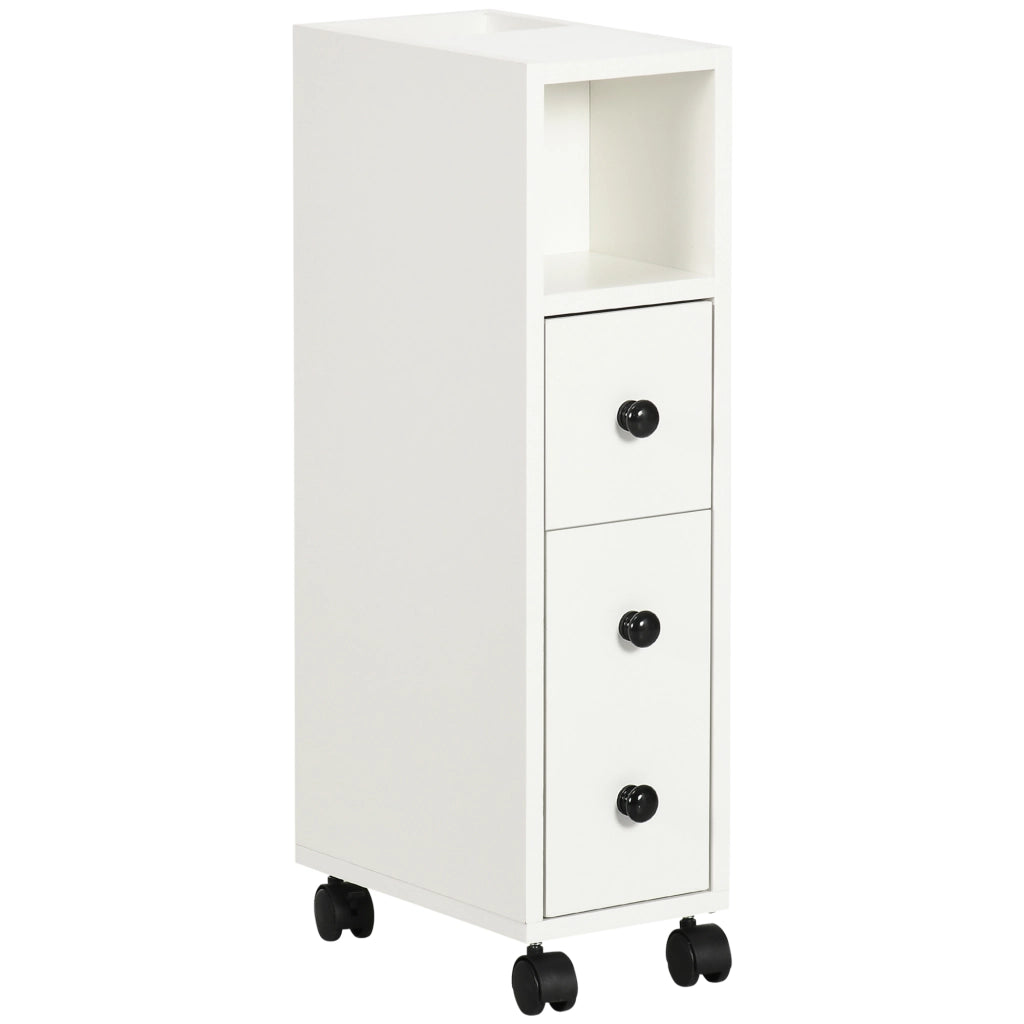 Mobile Bagno con Ruote ¨C Zephmum ¨C Bianco 18x30x68,5 cm