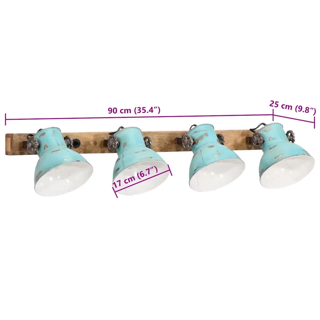 Lampada a Parete 25 W Blu Anticato 90x25 cm E27 CFW4271402