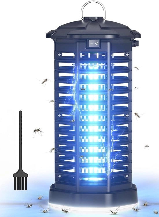 Lampada contro insetti con luce UV e illuminazione a LED - Uccello elettrico per interni ed esterni - 15W con protezione insetti 4200V