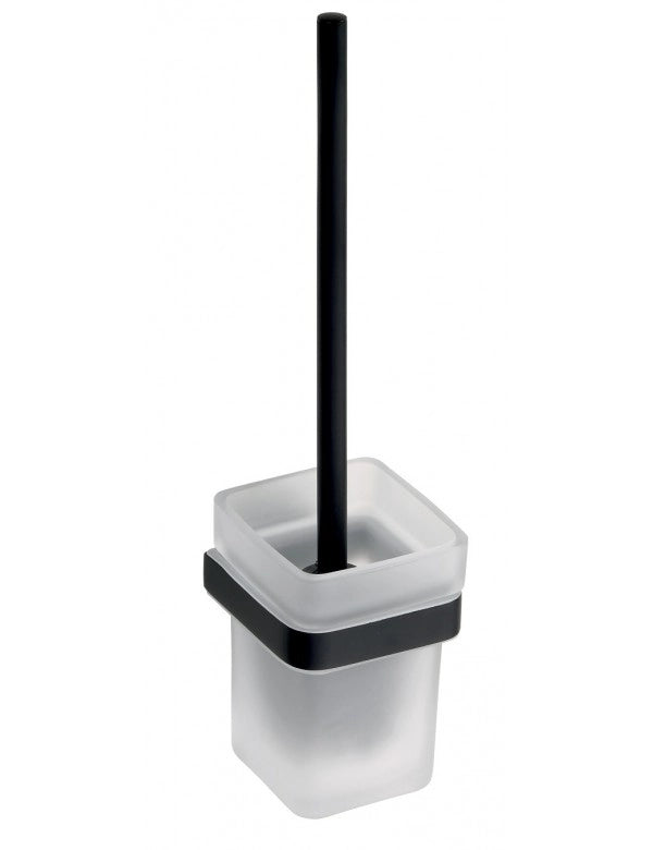 Scopino NERO brush in ottone nero e vetro 38,5 cm