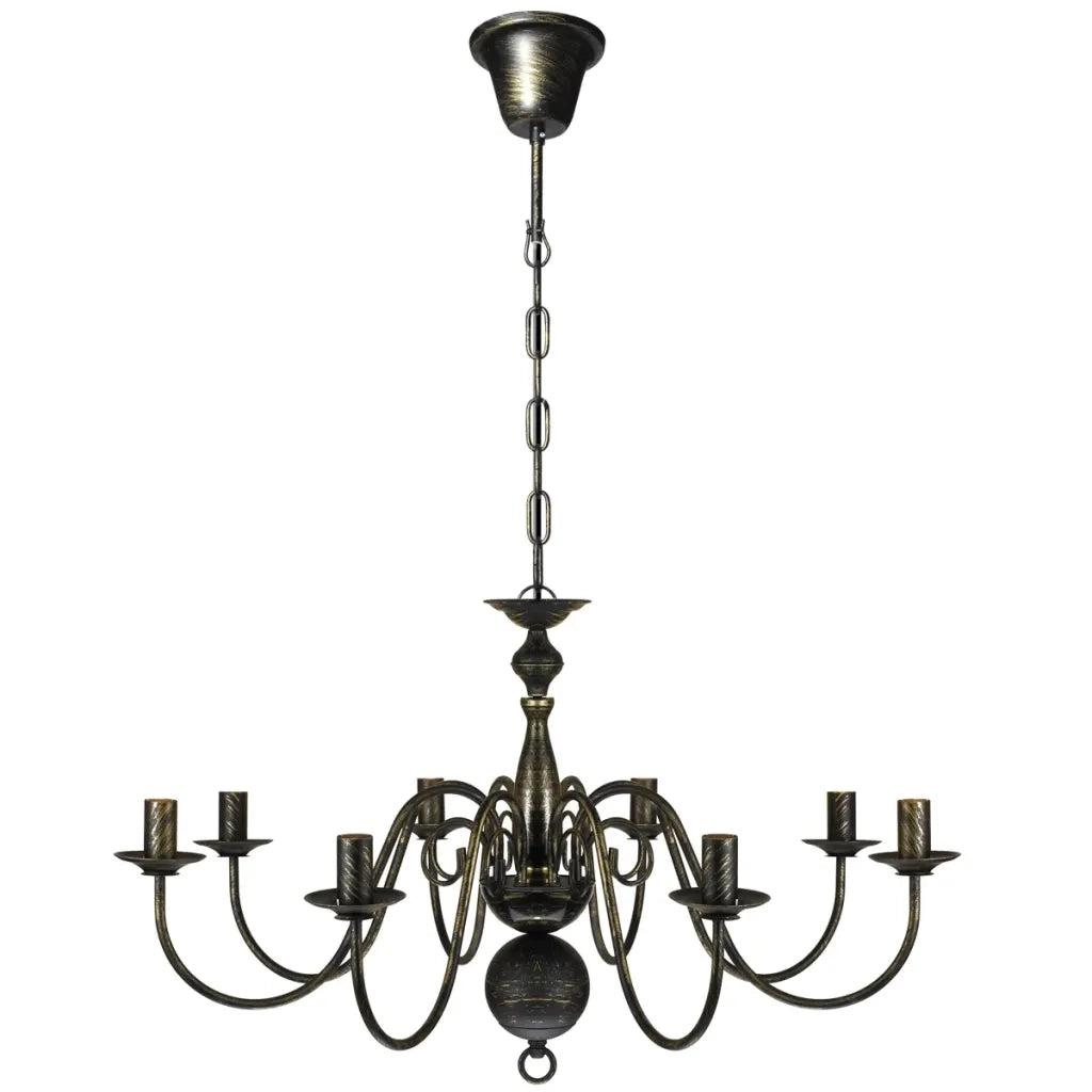 Elegante lampadario classico in metallo per soggiorno 80 x 45 cm finitura anticata stile residenziale in metallo nero anticato 02_0046251