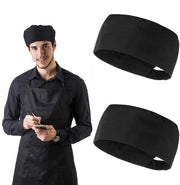 Cappelli da Cucina Unisex - Adattabili e Respiranti - 2 Pezzi - Nero - Ideali per la Cucina