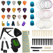 Set di accessori per chitarra con capodastro, 15 plettre, 3 set di corde acustiche, tuner e altro - Ideale per chitarristi