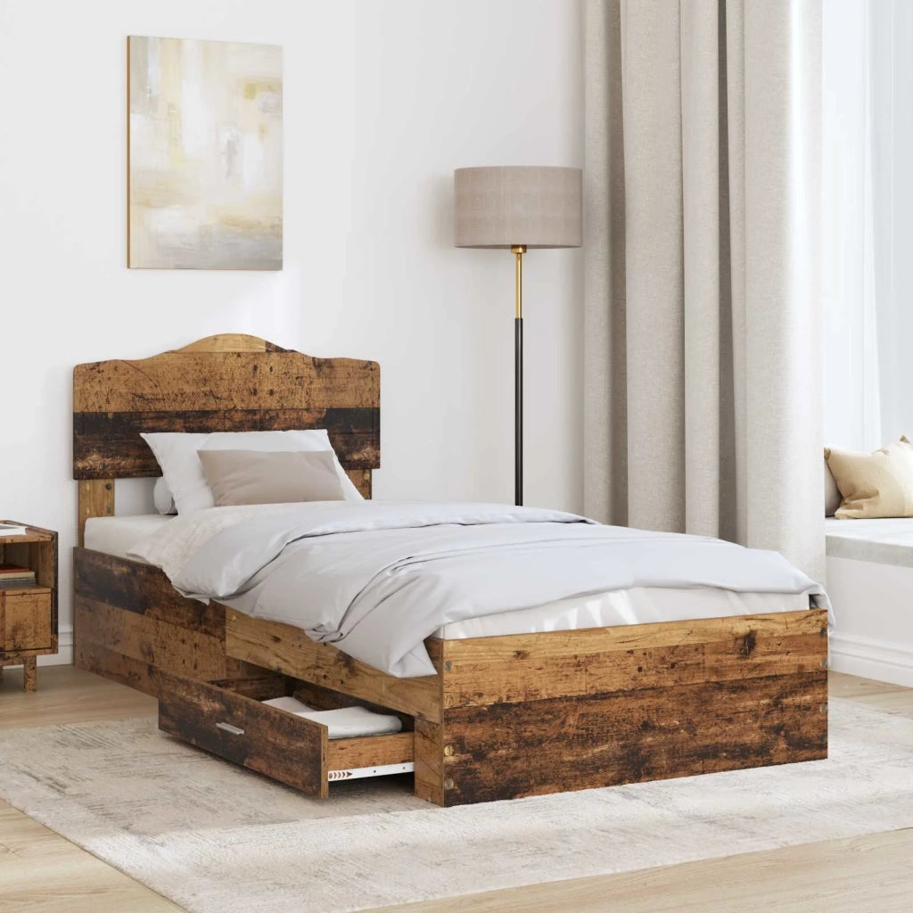 Struttura del letto Legno vecchio 90 x 190 cm Legno multistrato