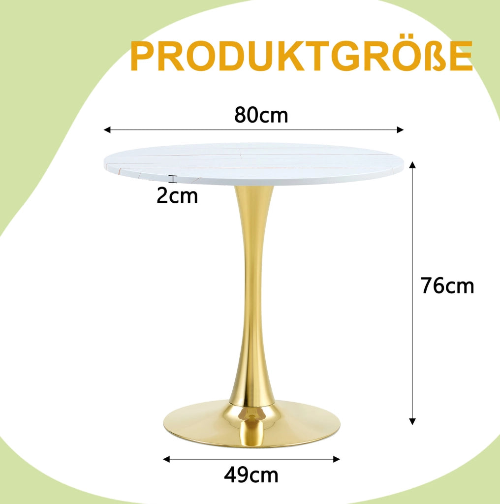 Tavolo rotondo bianco Ø 80 cm con base a tulipano