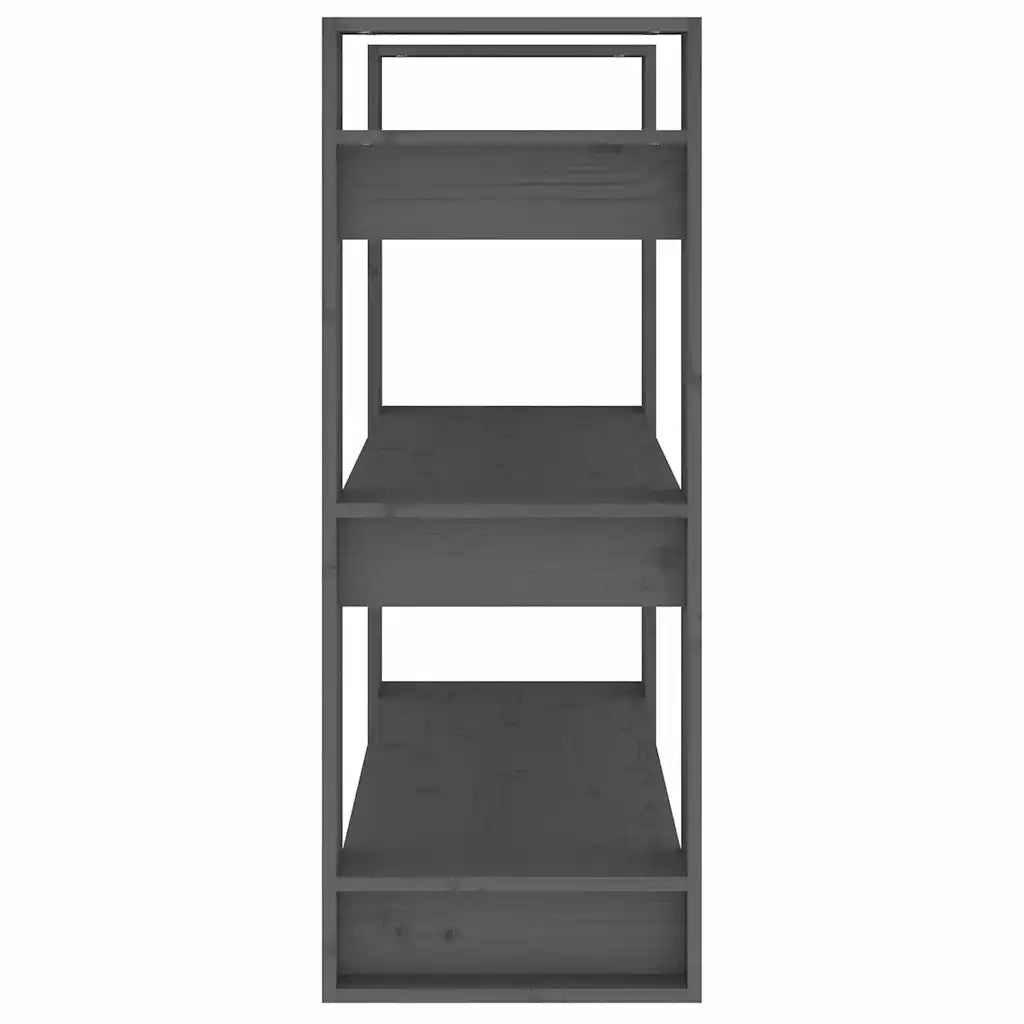 Libreria/Divisorio Grigio 80x35x91 cm in Legno Massello di Pino 813901