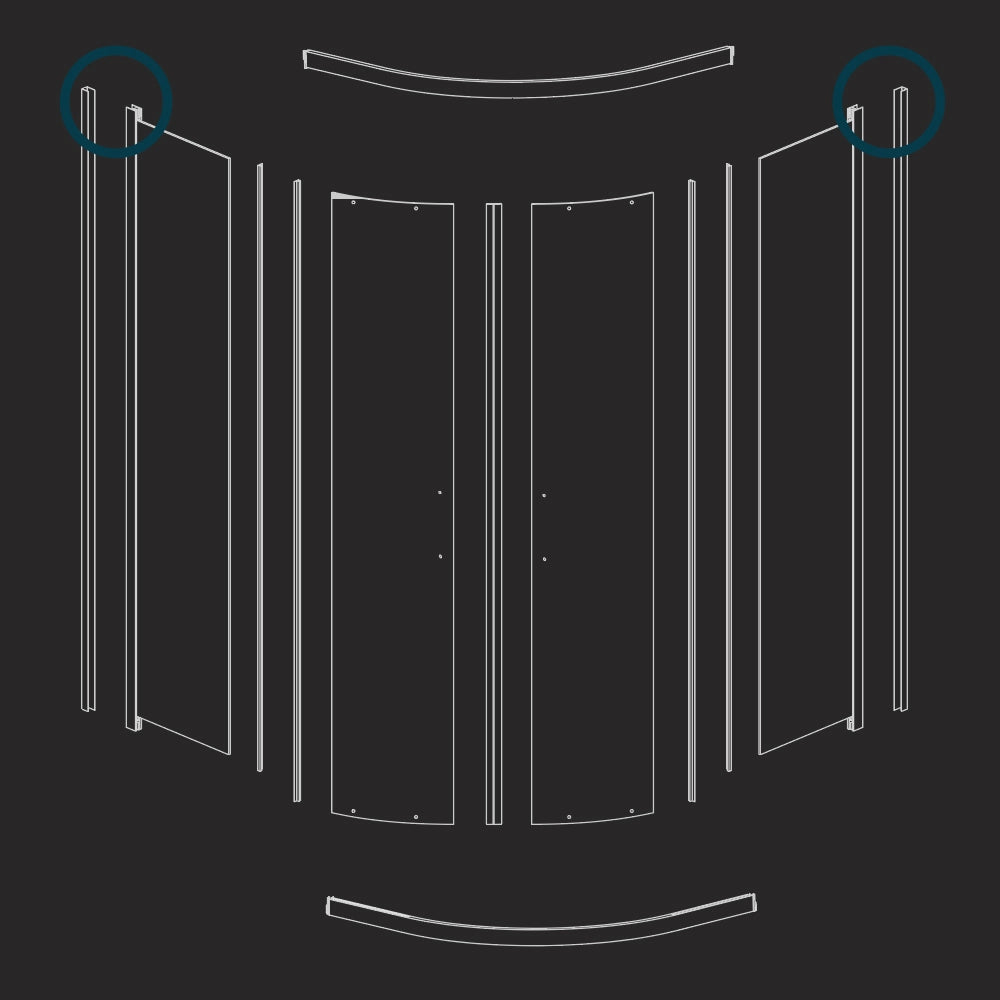 Box cabina doccia semicircolare circle due ante scorrevoli cristallo temprato *** misure 78-80x78-80xh195 stampato, c...