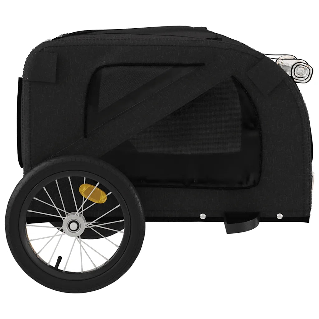 Rimorchio da Bici per Animali Nero Oxford e Ferro CFW5603788