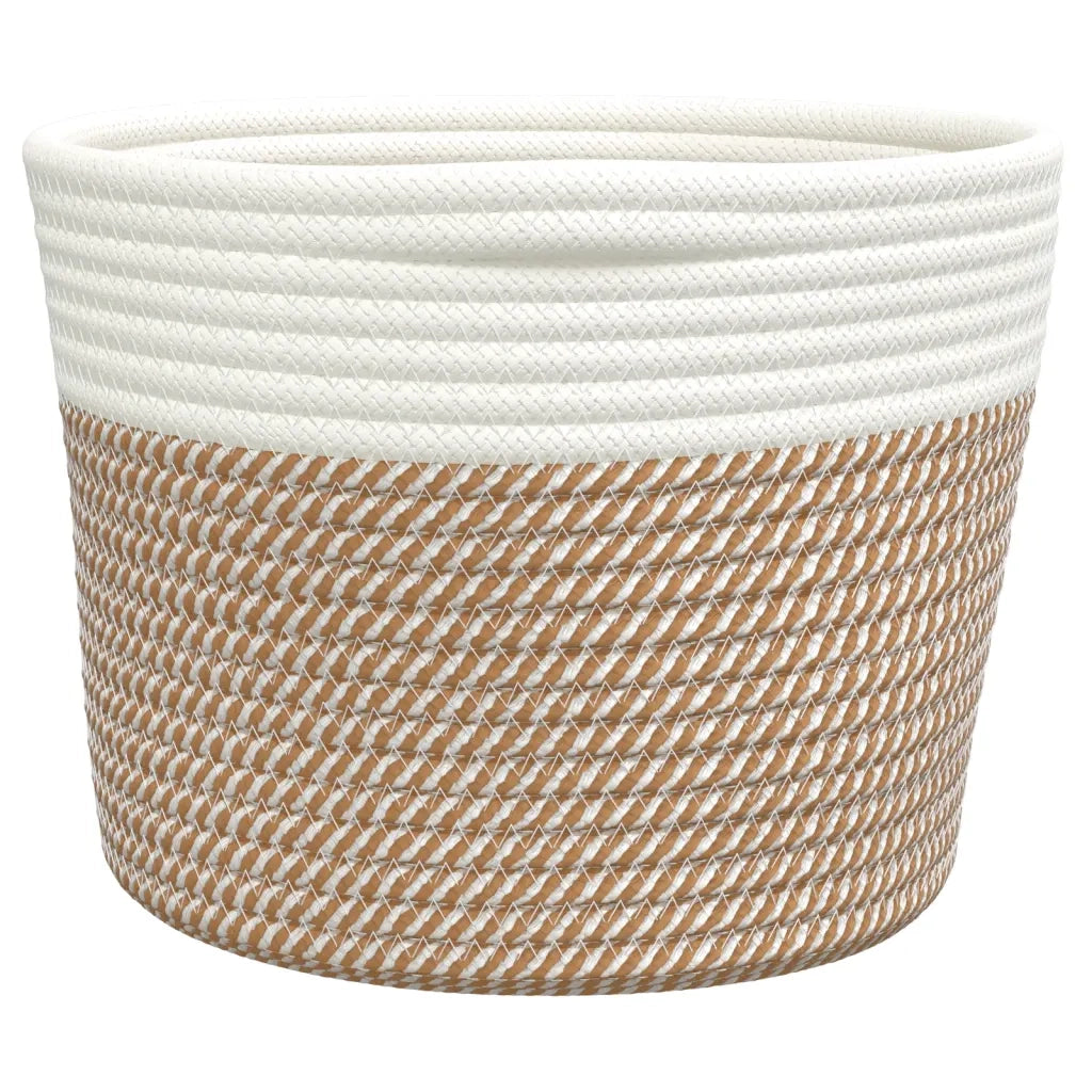 Cestini Portaoggetti 2 pz Marrone e Bianco ?24x18 cm in Cotone CFW2482660
