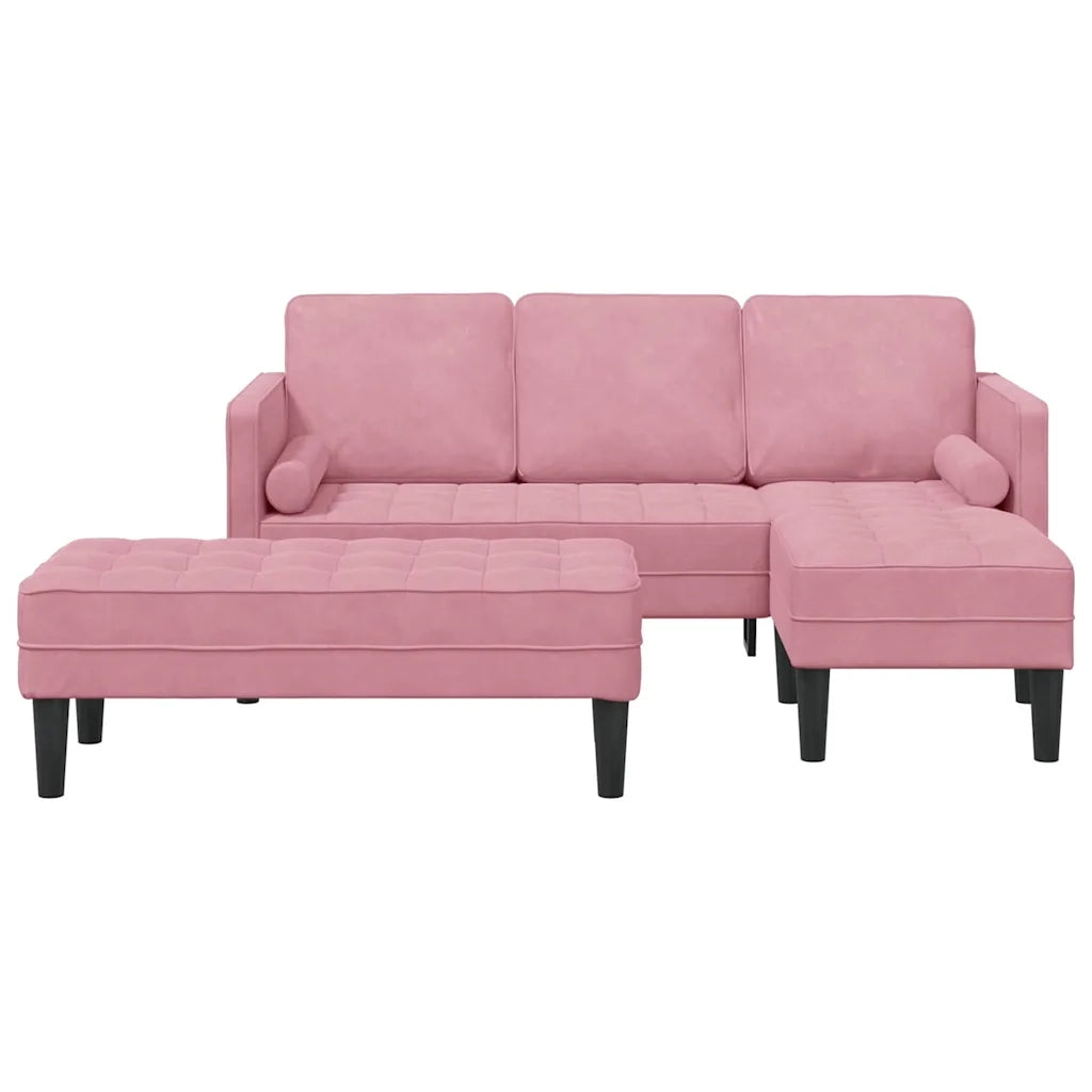 Set di divani con cuscino 2 pcs Rosa Poliestere 3329268