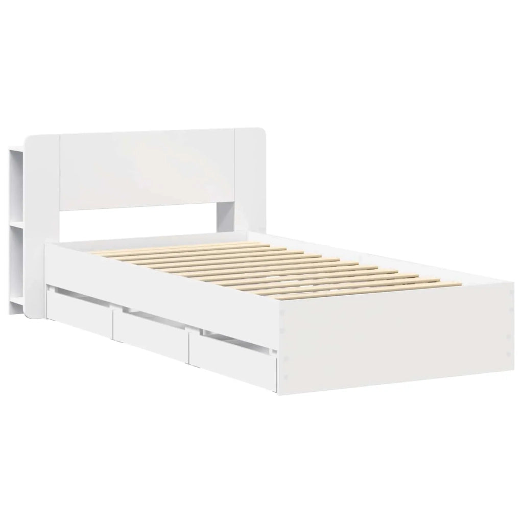 Struttura del letto con stoccaggio e testata Bianco 80 x 200 cm 3433918