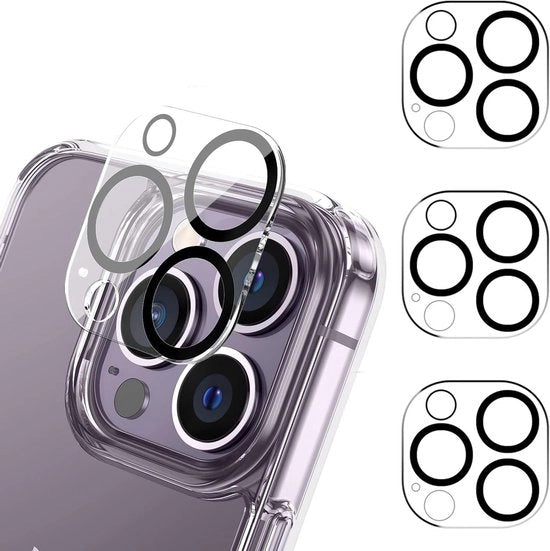Set di protezione per la telecamera iPhone 12 Pro Max - lente stereoscopica 3D - copertura 9H - resistente ai graffi - protezione completa per la telecamera - 3 pezzi