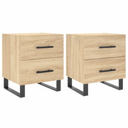 Set di 2 Comodini | Armadio da Notte | Mobiletto da notte Rovere Sonoma 40x35x47,5 cm in Legno Multistrato