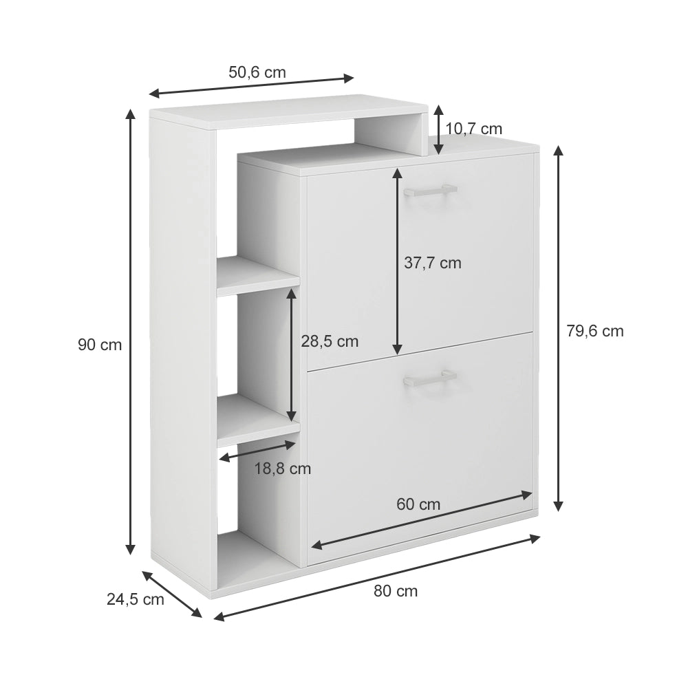 Vicco Scarpiera da ingresso Bianco 80 x 90 cm