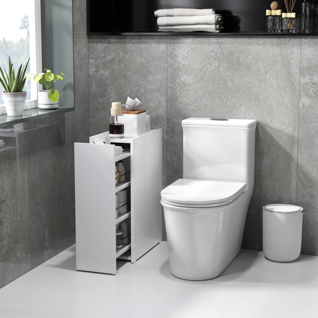 Mobile Bagno Stretto con Cassetto Profondo ¨C Zephmum ¨C Legno Bianco 60x30x