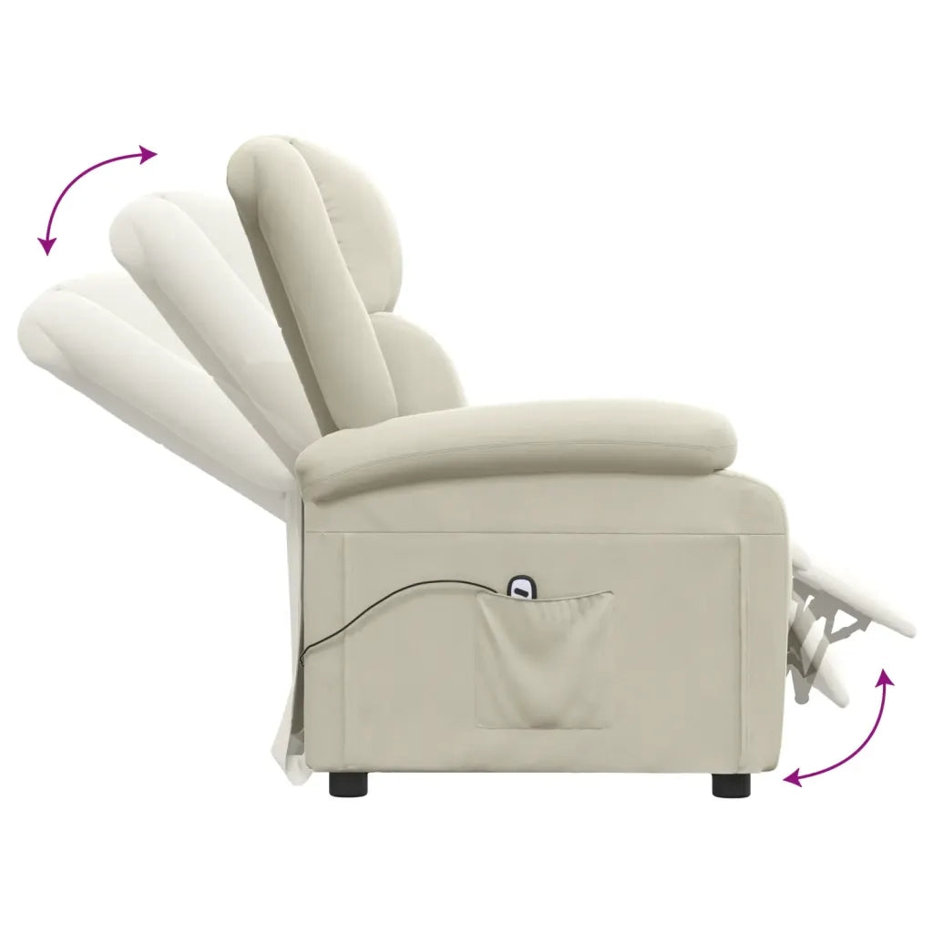 Poltrona Elettrica Reclinabile Crema in Velluto cod mxl 10439