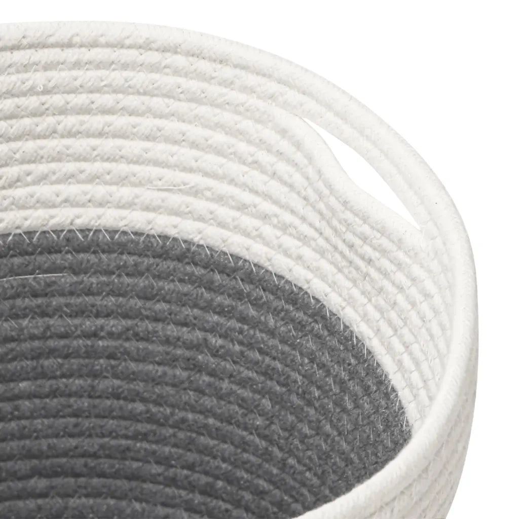 Cestini Portaoggetti 2 pz Grigio e Bianco ?28x28 cm in Cotone CFW3155094