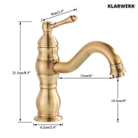 NALA | Rubinetto da bagno basso vintage Gastro cromato lucido |. Rubinetto per lavabo retrò premium in acciaio inossidabile piccolo |