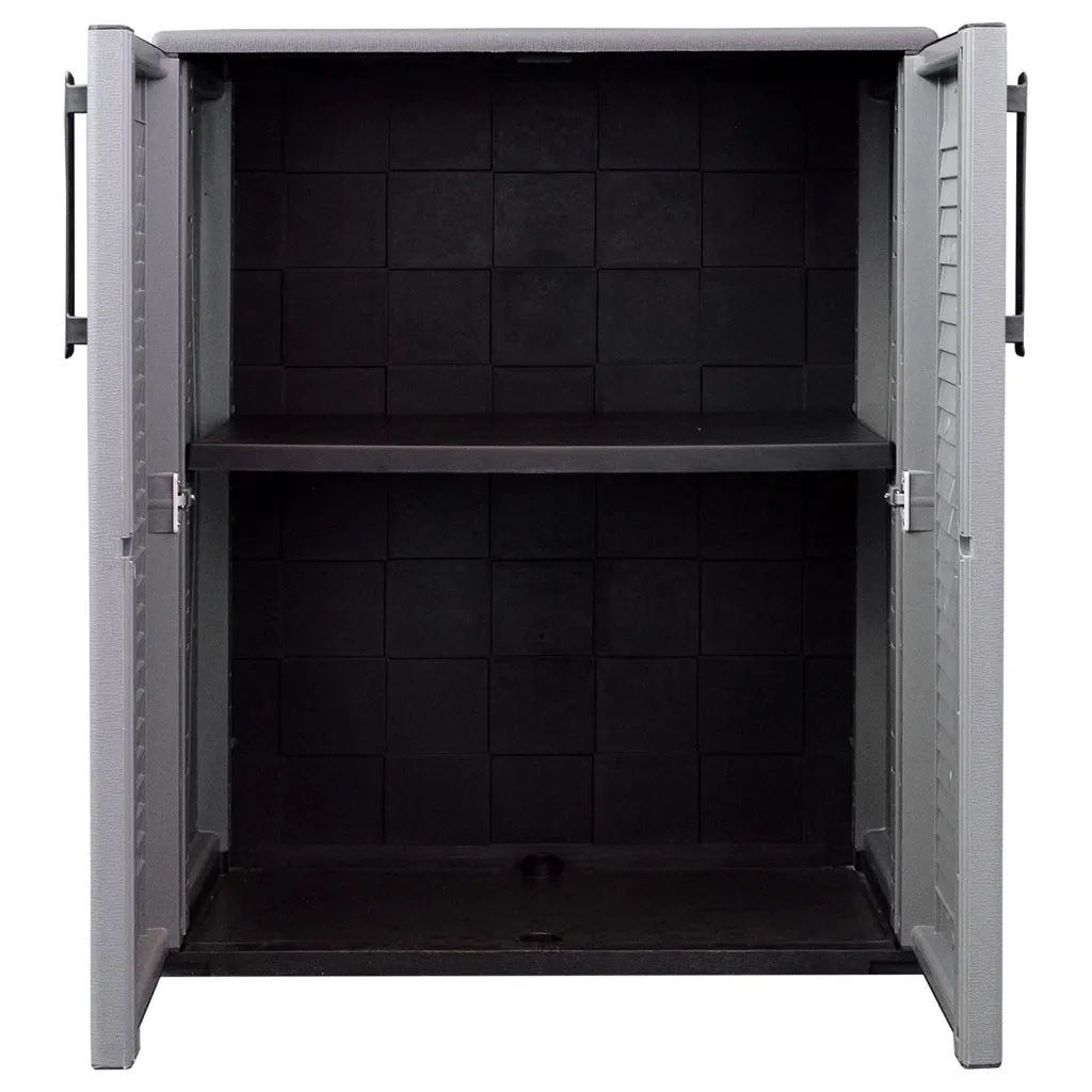 Armadio da Giardino Grigio e Nero 68x37x84 cm in PP cod mxl 48393