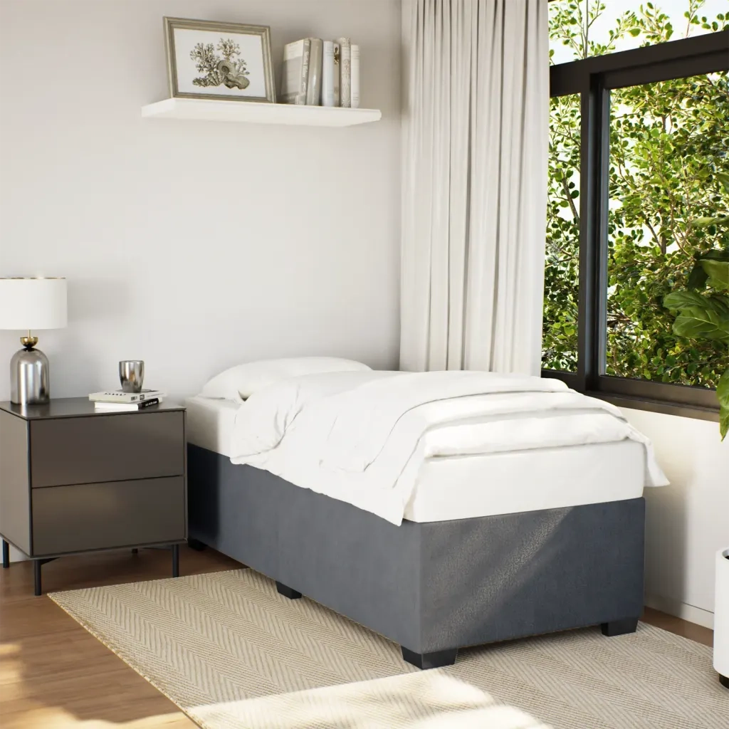Giroletto senza Materasso Grigio Scuro 100x200 cm Velluto 3284614
