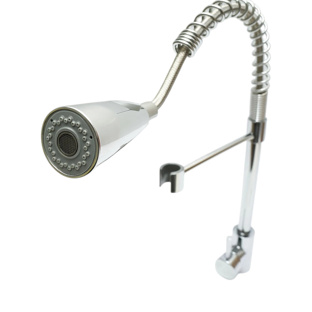 Miscelatore lavello cucina con doccetta estraibile, flessibile 2 funzioni, cromato lucido
