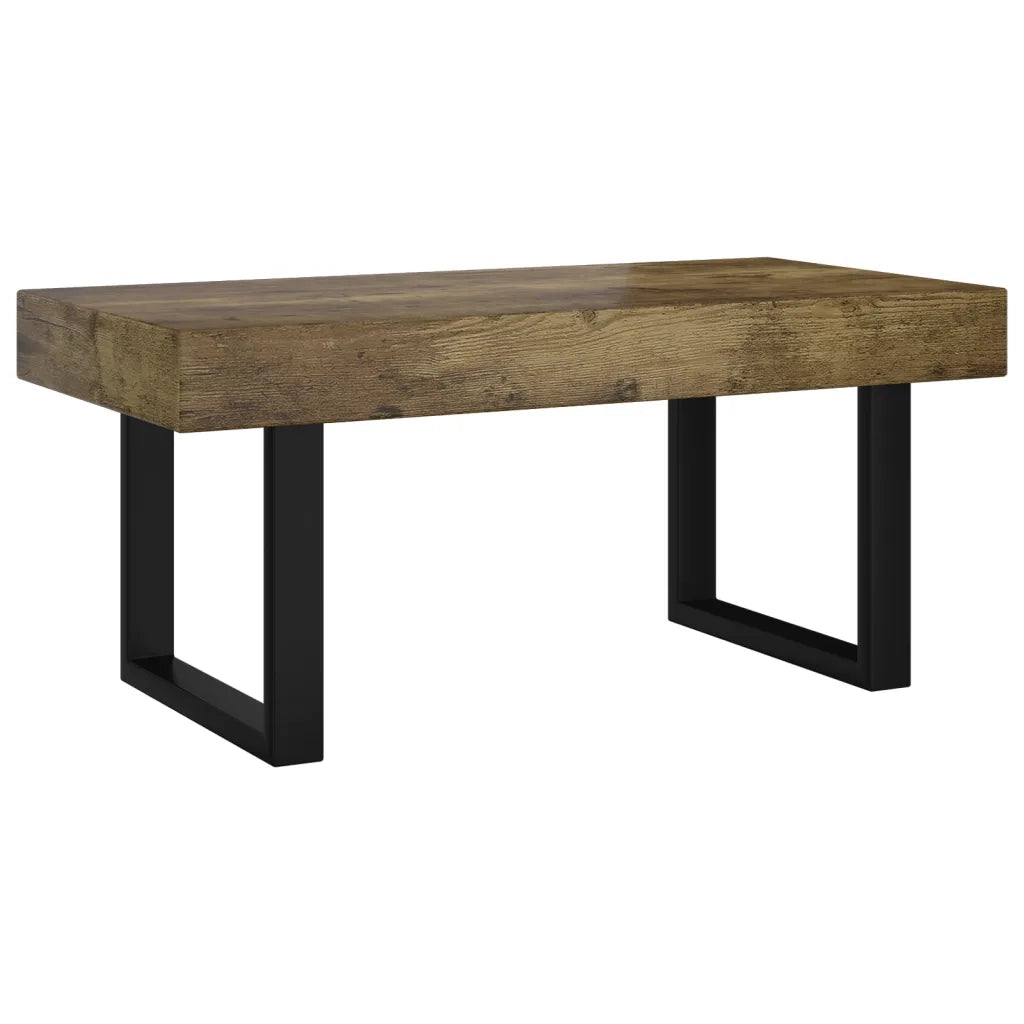 Tavolino salotto | Tavolino da caff¨¨ | Tavolino da Soggiorno Marrone Scuro e Nero 90x45x40cm in MDF e Ferro
