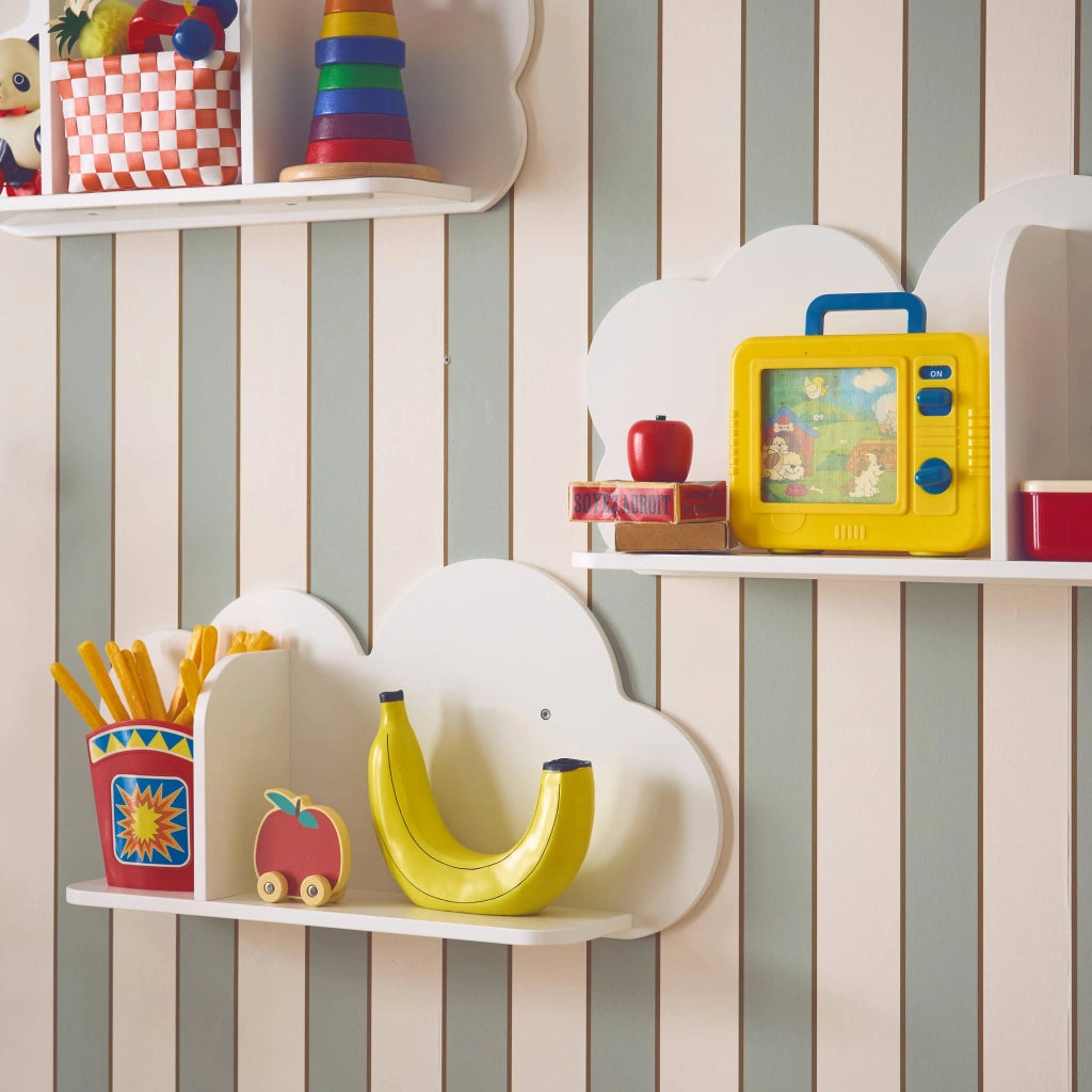 Mensole da parete nuvole per la cameretta dei bambini, set di 3,