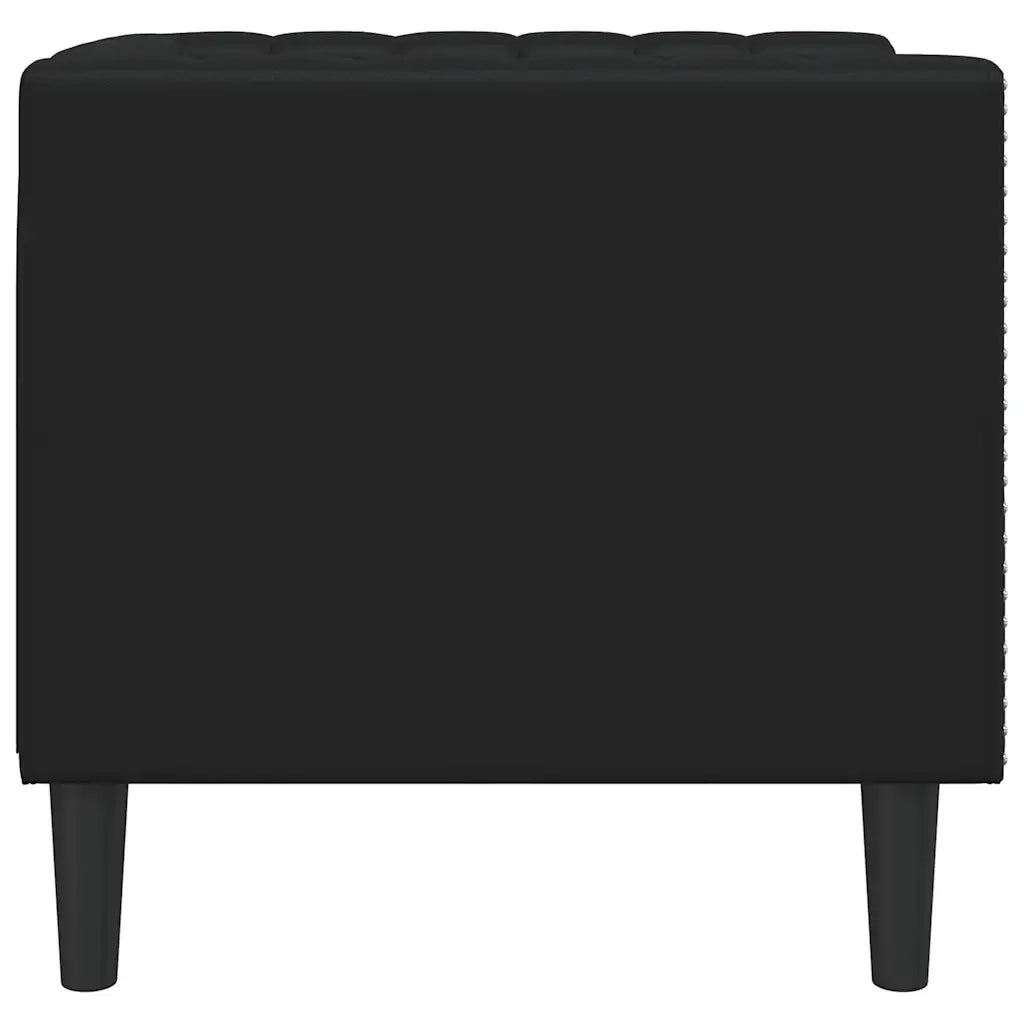 Divano Sedia-Poltrona Chesterfield Nera in Similpelle