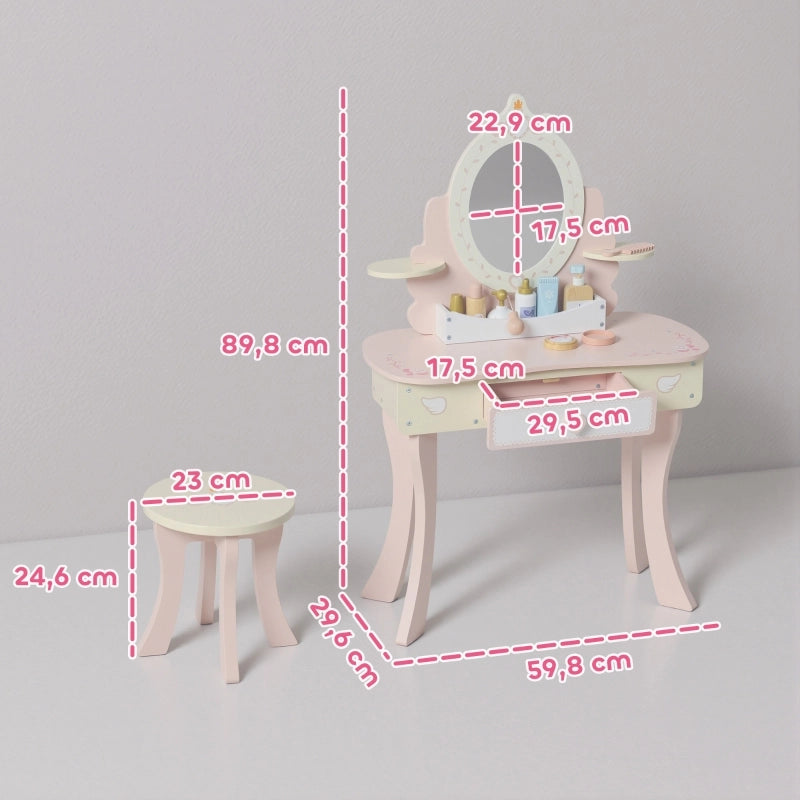 TOELETTA 2 in 1 per bambini con sgabello 59,8x29,6x89,8 cm Rosa
