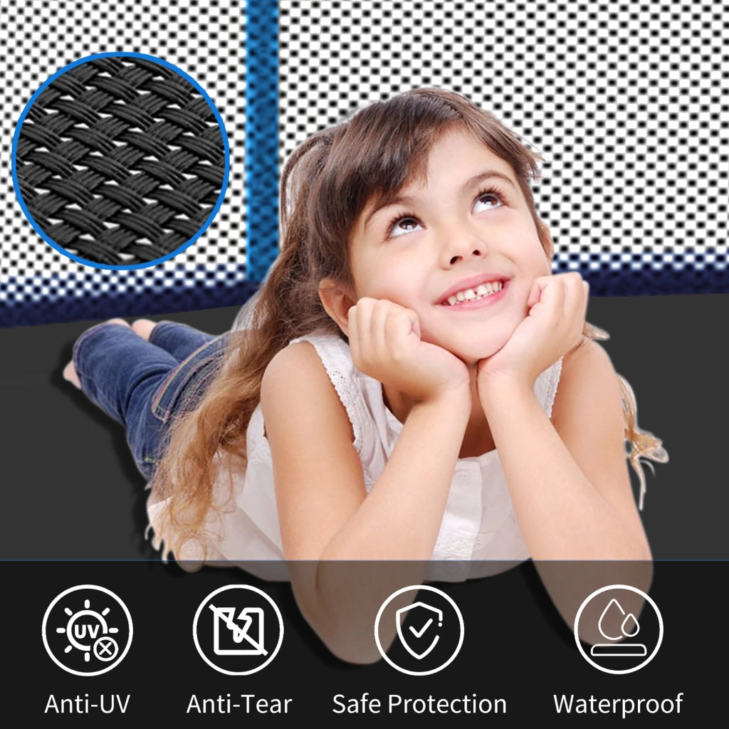 TRAMPOLINO 243,84 cm con rete di sicurezza e scala, Blu