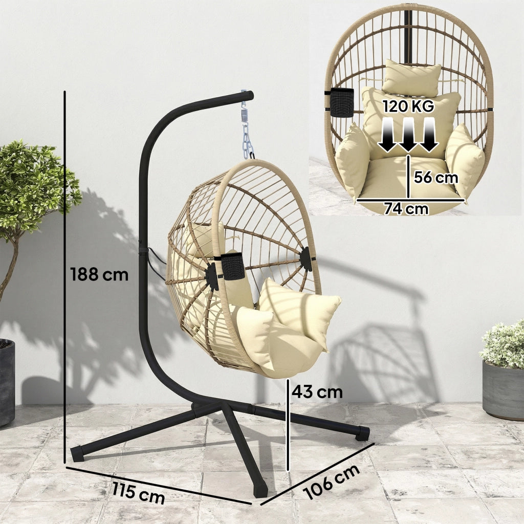 Poltrona a dondolo ¨C zephmum ¨C kaki, imbottita, cuscino