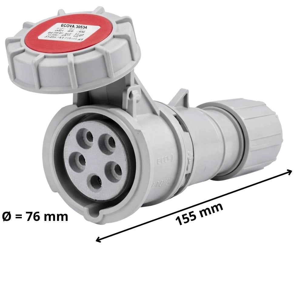 Presa mobile industriale ecova ip67 trifase 16a e 32a *** ampere 16 ampere, confezione 1