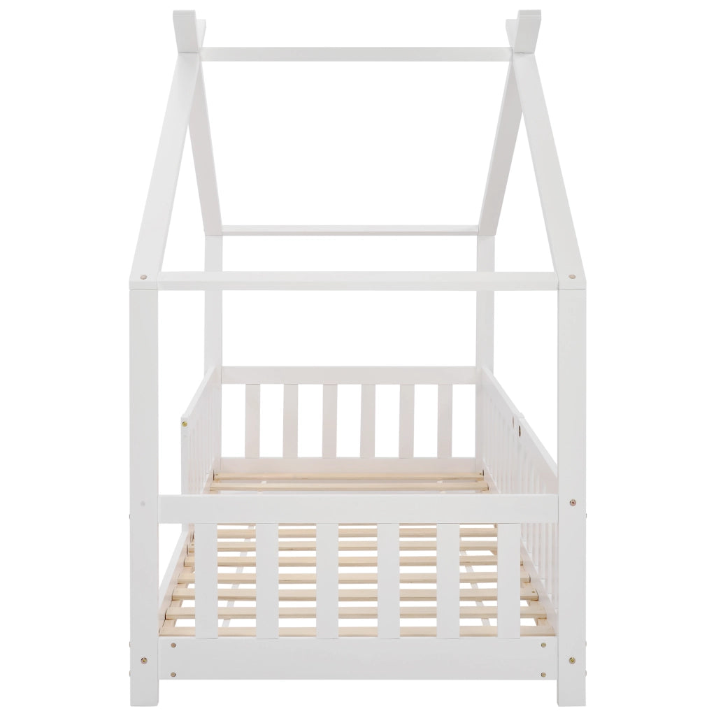 letto a casa in legno massello bianco 90 x 200 cm