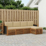 Set di divani da esterno 5 pz Naturale e Beige 3384224