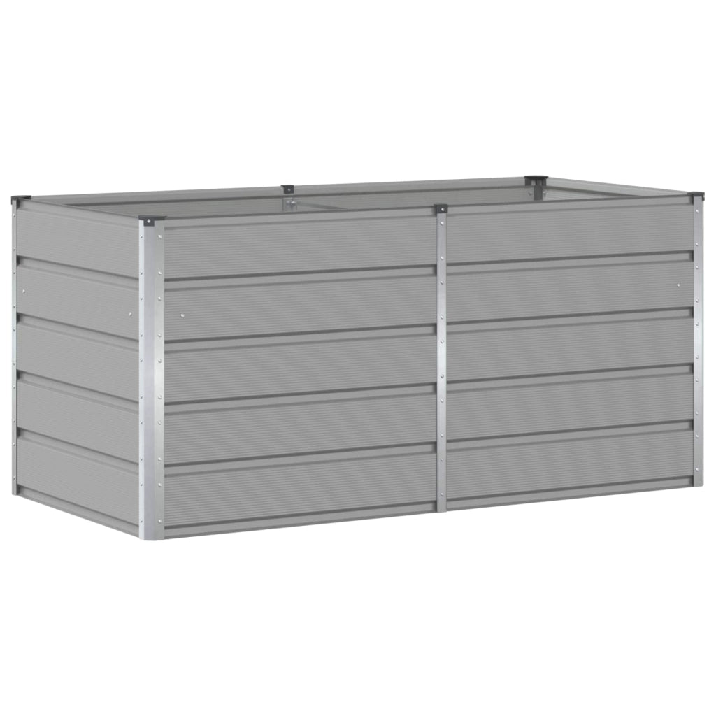 Fioriera moderna per giardino e terrazza 160 x 80 x 75 cm per uso interno ed esterno stile industriale acciaio grigio chiaro 02_0059188