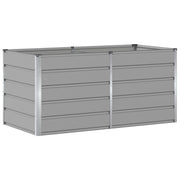Fioriera moderna per giardino e terrazza 160 x 80 x 75 cm per uso interno ed esterno stile industriale acciaio grigio chiaro 02_0059188