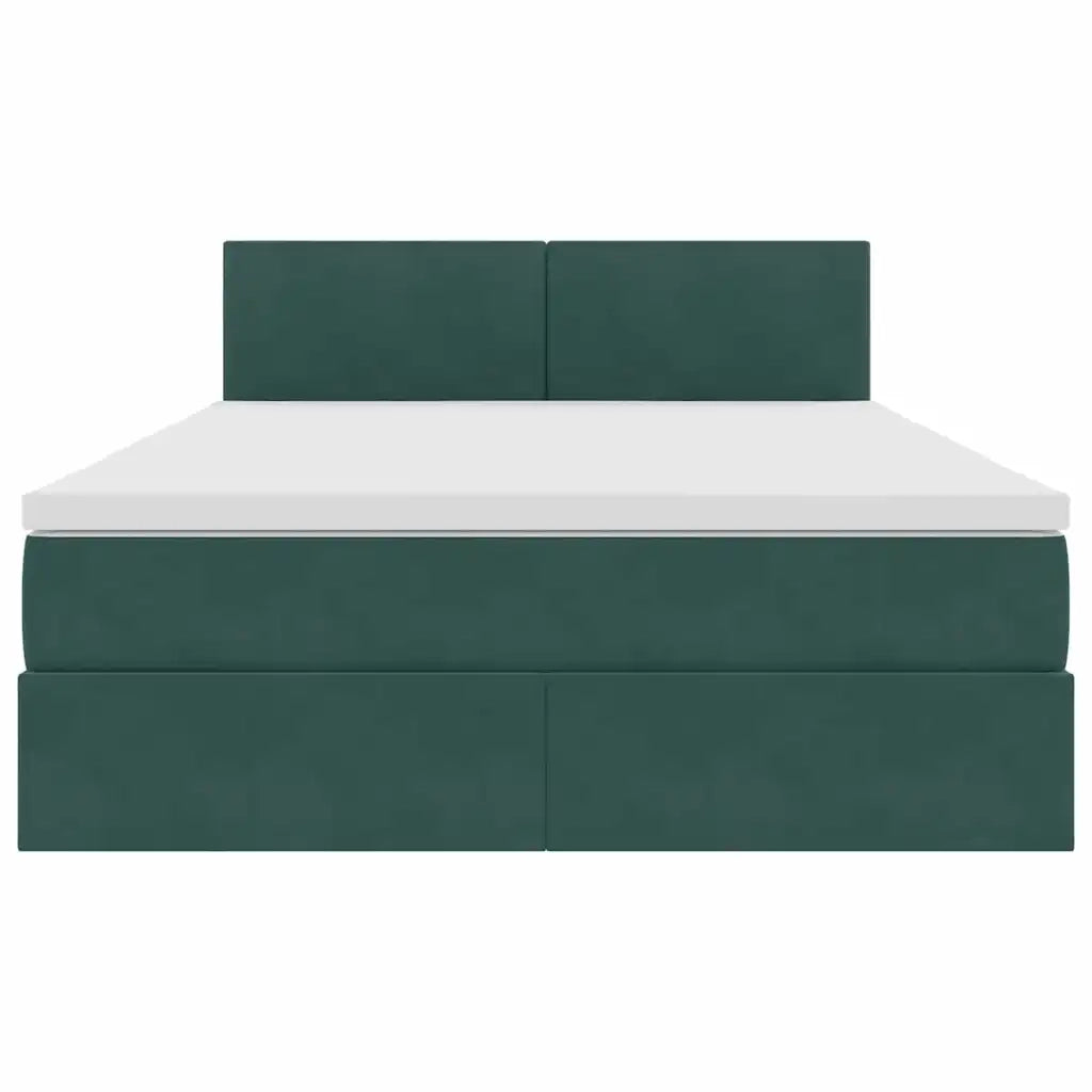 Letto con Contenitore Verde Scuro 140 x 190 cm Velluto 3370698