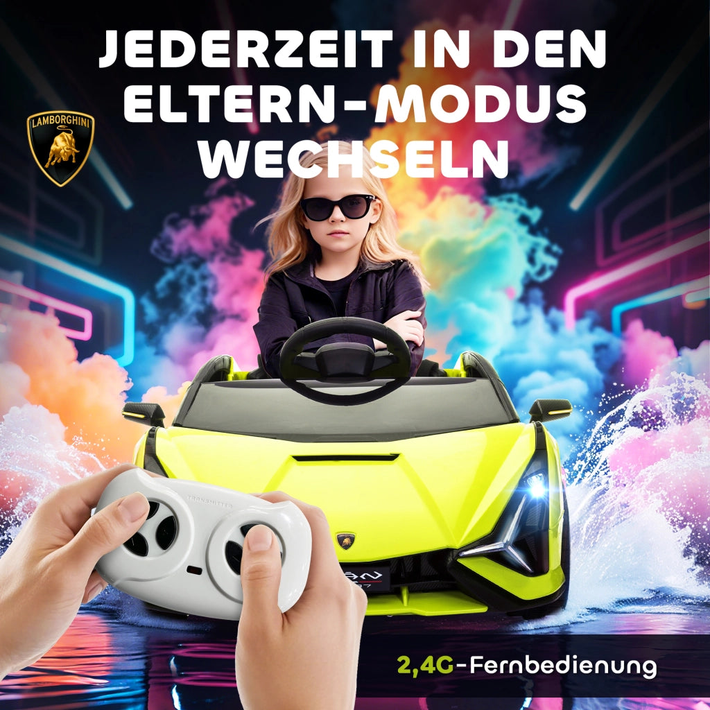 Auto Bambini Lamborghini ¨C zephmum ¨C Verde, Telecomando, 3-5 Anni
