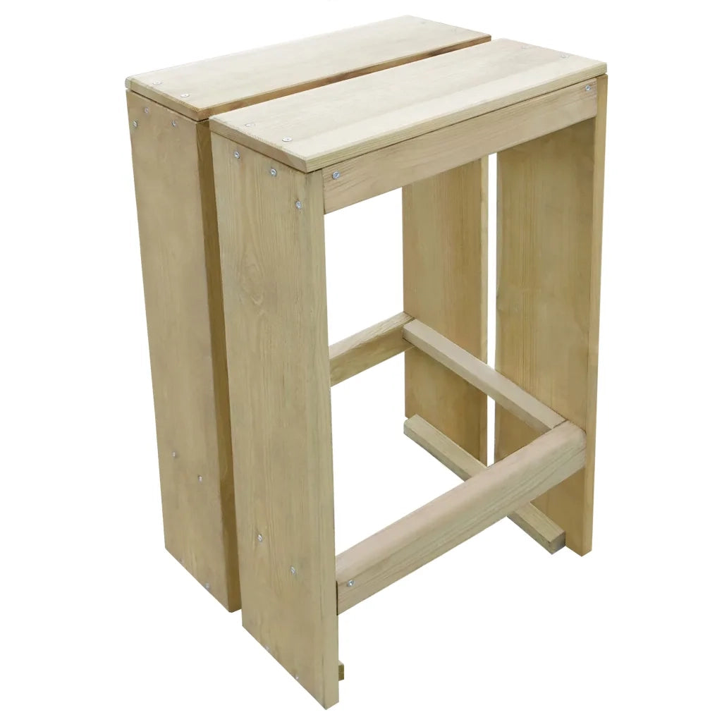 Sgabelli da Bar da Esterno 2 pz in Legno di Pino Impregnato cod mxl 69029