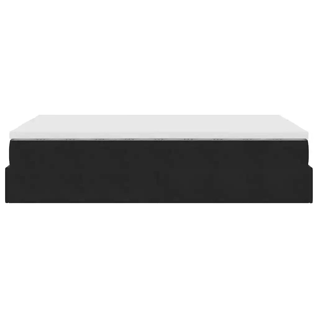 vidaXL Struttura Letto Pouf con Materasso Nero 120x200 cm Velluto